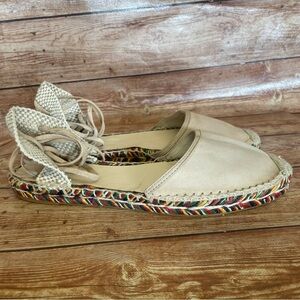 J. Crew BAJA Suede Lace Up Espadrille Sandals Women's size 10